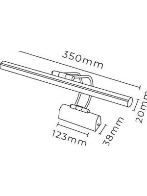 NY Home Beyaz Kasa Gün Işığı Resim,tablo,ayna Üstü Banyo Ledli Aplik 6W 3200K 35 cm