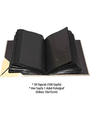 NY Home 10X15CM 100 Fotoğraf Kapasiteli Lüks Koton Fotoğraf Albümü (Krem)