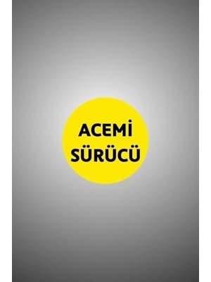 NY Home Parti Tasarla Acemi Sürücü Yazılı Oto 15X15 cm Sarı Zemin Siyah Yazı