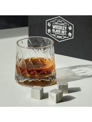 NY Home Özel Kutusunda Kristal Desenli Viski Kadeh Seti Viski Taşı Bardak Set