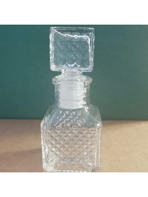 NY Home - Kare Motifli Kapaklı Cam Şişe 50 cc 1 Adet