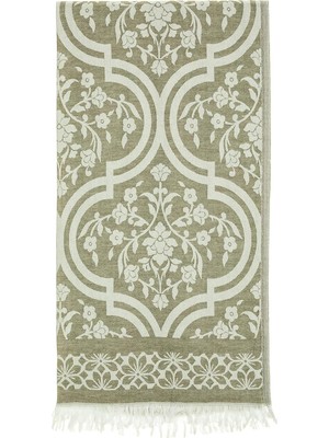 NY Home Yeşil Damask Desen Pamuk