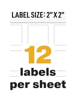 NY Home Için Ultra Zorunlu Ghs Kimyasal Etiketten Lazer/led Yazıcı, Su Geçirmez, Uv-Dayanıklı, 600 Paket 2 x 2" Beyaz