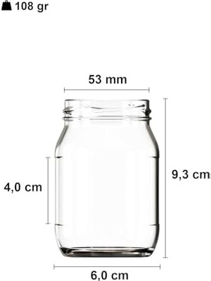 NY Home 190 ml Şeffaf Kavanoz 190 cc Konserve Metal Kapaklı Cam Kavanoz 6 Adet