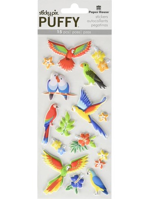 NY Home Productions Kabarık Çıkartmalar, Kuşlar, 3'lü Paket, 3 Adet