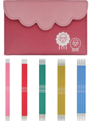 Nesto Home Knitpro Çift Uçlu Örgü Iğnesi Seti, Zing (15 Cm), 5'li Set