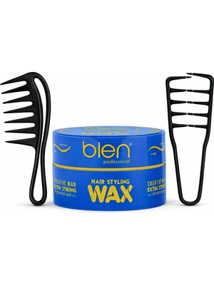 Bien Professional Wax 150 ml + Dalga Veren Mucize Tarak + Geniş Aralıklı Wax Tarağı Seti | Hacim, Dalga ve Güçlü Tutuş Erkek Saç Şekillendirme Seti