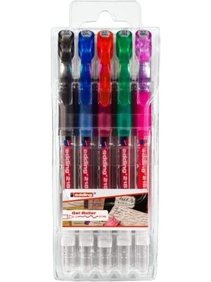 NY Home 2185 Jel Roller - Siyah, Kırmızı, Mavi, Yeşil, Pembe - 5 Kalem - 0,7 mm