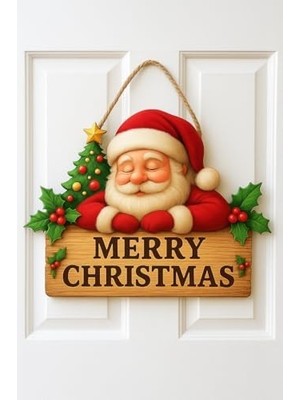 NY Home Babalı Ahşap Kapı Yılbaşı Kapı Yılbaşı Süsü, Kapı Süsü (30-20 Cm)