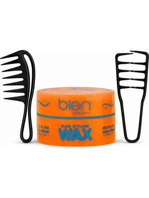 Bien Professional Wax 150 ml + Dalga Veren Mucize Tarak + Geniş Aralıklı Wax Tarağı Seti | Hacim, Dalga ve Güçlü Tutuş Erkek Saç Şekillendirme Seti