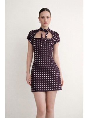 Panto Fashion Puantiyeli Saten Elbise