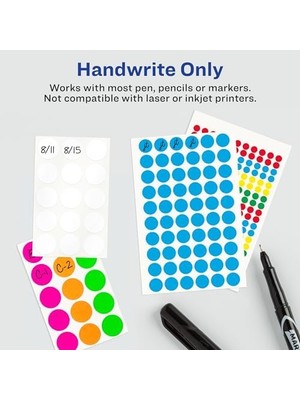 NY Home Önceden Basılmış Çıkarılabilir Garaj Satış Etiketleri, 0,75 Inç, Yuvarlak, 350'LI Paket (5480), Çeşitli Neon