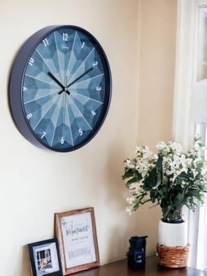 NY Home Galaxy D-218-F-1 Modern Kadran 30 cm Sessiz Akar Duvar Saati Mavi