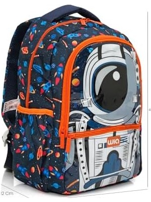 NY Home Wia Astronot Baskılı Erkek Çocuk Üçlü Çanta Seti - Lacivert