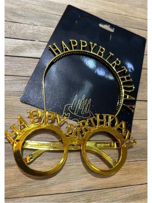NY Home Happy Birthday Tac Gözlük Set