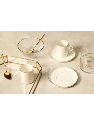 NY Home Illusion Altın 2 Kişilik Çay Fincan Takımı 200CC