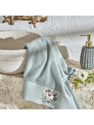 NY Home Nakışlı %100 Pamuk Havlu Mint 30X50 cm