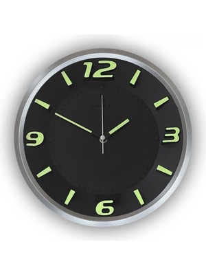 NY Home Galaxy Premium Serisi 25 cm Klasik Duvar Saati Fosforlu Özellikli Gri-Siyah Renk Gri - Siyah