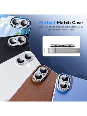 NY Home 16 ve 16 Plus Uyumlu Kamera Camı Lens Koruyucu Halka Set - Gümüş Renk