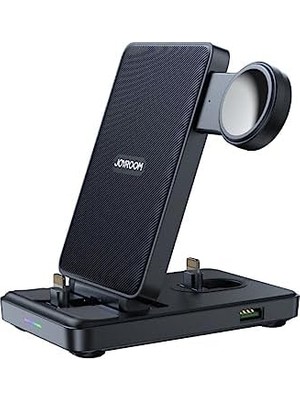 NY Home JR-WQS02 4-In-1 Katlanabilir Kablosuz Şarj Istasyonu Type-C Siyah Standart