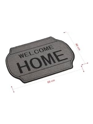 NY Home Premium Serisi Tasarımlı Dekoratif Kapı Önü Paspas 61 x 40 Cm, Hoşgeldiniz Desenli