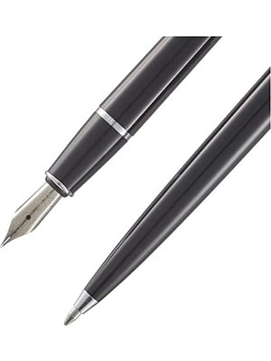 Nesto Home Metropolis 78 Dolma Kalem & Tükenmez Kalem Takımı, Akrilik Gövde, Siyah