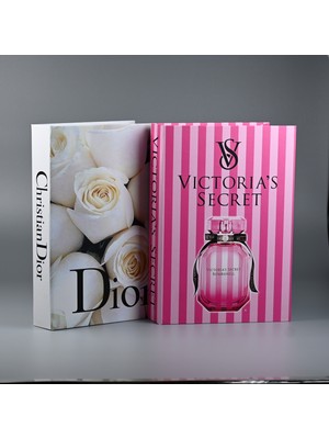 Kethuda Concept 2li Beyaz Güller & Secret Pembe Dekoratif Kitap Kutu