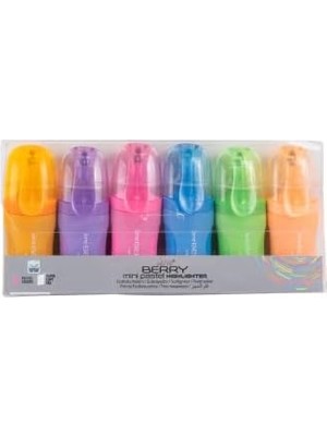 Nesto Home Mini Fosforlu Kalem, Pastel Renk, 6'lı, Karışık