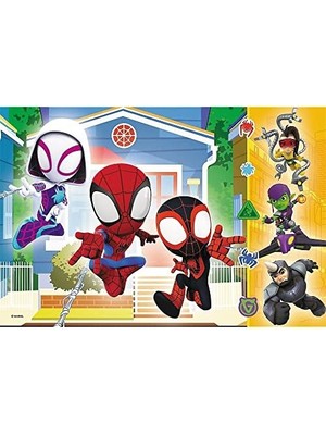 Nesto Home 17371 'in Masal Kahramanlarını Içeren 60 Parça Renkli Yapbozlar Süper Arkadaşlar Eğlence 4 Yaş ve Üzeri Çocuklar Için Eğlence Spidey ve Örümcek Dünyasındaki Muhteşem Arkadaşları