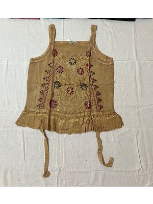 Fibula Otantik Standart Beden Işlemeli %yüz Pamuk Ithal Askılı Bluz 36-44 Bedenler Arası Uygun