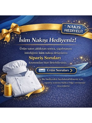 Mekaizen Kısa Kollu Chef Ceketi – Profesyonel Aşçı Üniforması, Aşçı Gömleği Aşçı Forması Nakış Hediyeli