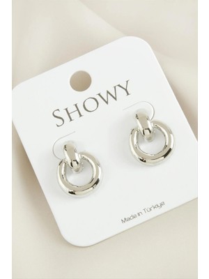 Pileli Store Yuvarlak Yeni Sezon Metal Küpe