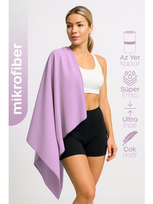 Alastor Unisex Mikrofiber Plaj Havlusu 80X130 cm Yumuşak Dokulu Deniz Banyo Sporcu Havlusu Large Boy Mor