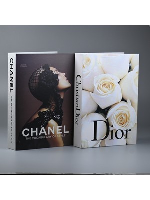 Kethuda Concept 2li Beyaz Güller & Style Kahve Siyah Beyaz Dekoratif Kitap Kutu