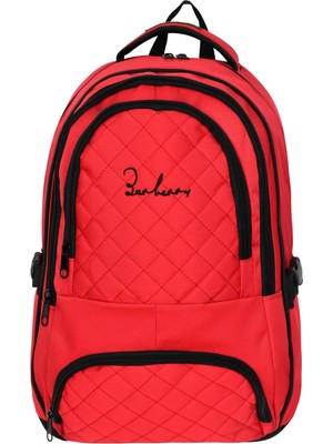 Çok Amaçlı Laptop Dizüstü Bilgisayar Bölmeli Sırt Çanta Kırmızı