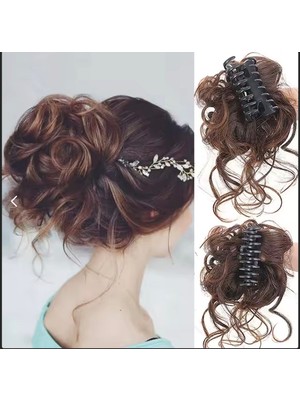 Handmade Dağınık Kuyruklu Topuz Toka Saç Acik Kumral