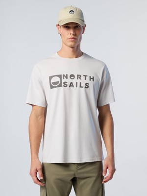North Sails Regular Fit Bisiklet Yaka Maxi Logo Baskılı Organik Pamuk Tişört
