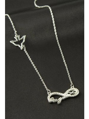 Marsilyan Sevgilim Yazılı Sonsuzluk Şans Kolye