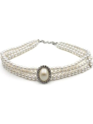 Herşey Trend Herşeytrend Incili Tasma Kolye - Gümüş