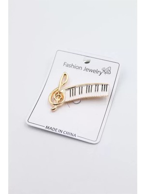 Herşey Trend Herşeytrend Sol Anahtarı Broş - Altın