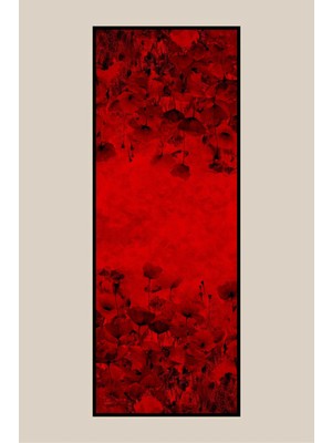 Maisa Gelincik Krep Ipek Şal 70*190 cm - Kırmızı