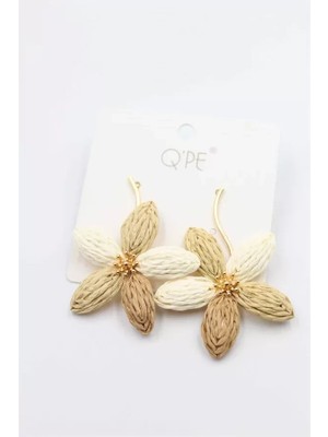 Herşey Trend Herşeytrend Hasır Çiçek Küpe - Çok Renkli