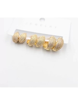 Herşey Trend Herşeytrend 6'lı Halka Set Küpe - Altın