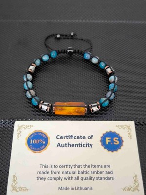 Tahrastone Natürel Serbest Kesim Baltık Damla Kehribar-Apatit Doğaltaş Bileklik Takı Aksesuar Erkek Bileklik