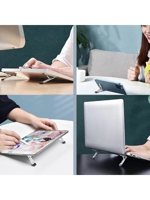 Savlar Store Cep Telefonu ve Dizüstü Bilgisayar Standı | Katlanabilir Ince Metal Braket | Taşınabilir, Ergonomik Laptop ve Telefon Standı | Masaüstü Çok Amaçlı Destek 1 Adet Ayak