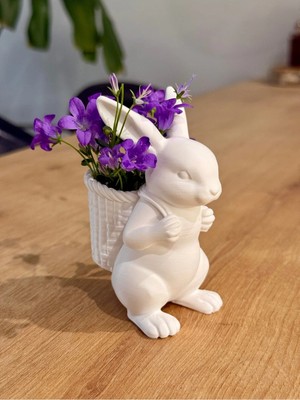 Obliva Dekoratif Tavşan Saksı – Minimal Tasarım Çiçeklik & Ev Dekoru