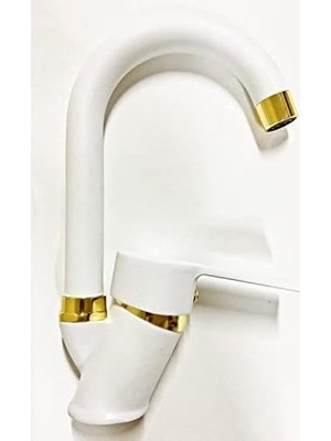 Savlar Store Venita Beyaz Banyo Lavabo Musluğu Bataryası Çift Su Girişli