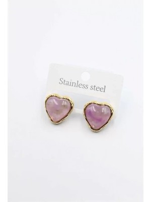 Herşey Trend Herşeytrend Kalp Küpe - Mor