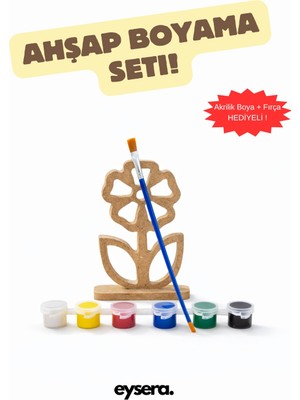 Eysera Ahşap Boyama Seti, Çiçek – Çocuk Aktivite & Hobi Oyuncak, Montessori Eğitici Set