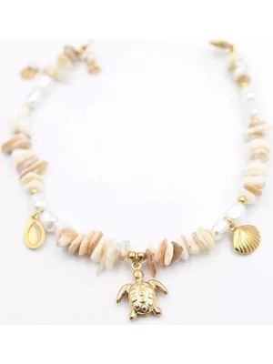 Herşey Trend Herşeytrend Doğal Taş Halhal - Altın